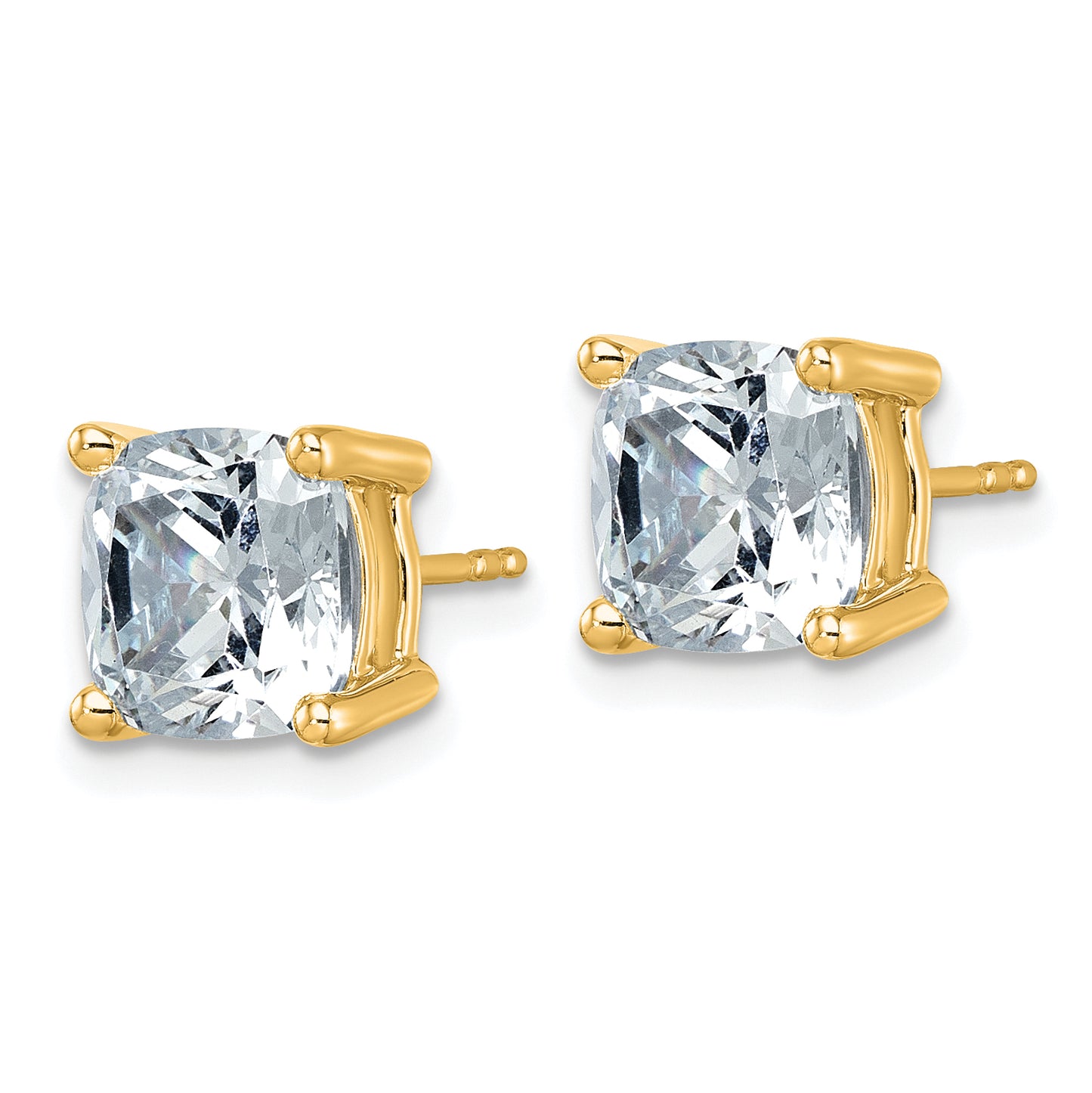 14k Yellow Gold 6 ctw Certified Lab Grown Diamond VS/SI+ G+ Cushion 4 Prong Heavy Wt. Stud Earrings