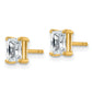 14k Yellow Gold 1 Ct. Certified Lab Grown Diamond VS/SI+ G+ Radiant Complete Solitare Stud Post Earrings