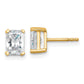 14k Yellow Gold 1 1/2 Ct. Certified Lab Grown Diamond VS/SI+ G+ Radiant Complete Solitare Stud Post Earrings