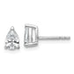 14k White Gold 3/4 Ct. Lab Grown Diamond VS/SI+ G+ Pear Complete Stud Post Earrings