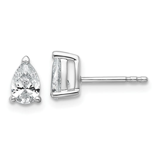 14k White Gold 3/4 carat Certified Lab Grown Diamond VS/SI+ G+ Pear Complete Stud Post Earrings