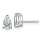 14k White Gold 1 1/2 ctw Lab Grown Diamond VS/SI+ G+ Pear 4 Prong Heavy Wt. Stud Earrings