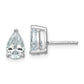 14k White Gold 2 ctw Lab Grown Diamond VS/SI+ G+ Pear 4 Prong Heavy Wt. Stud Earrings