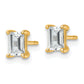 14k Yellow Gold 1 ctw Lab Grown Diamond VS/SI+ G+ Emerald 4 Prong Heavy Wt. Stud Earrings