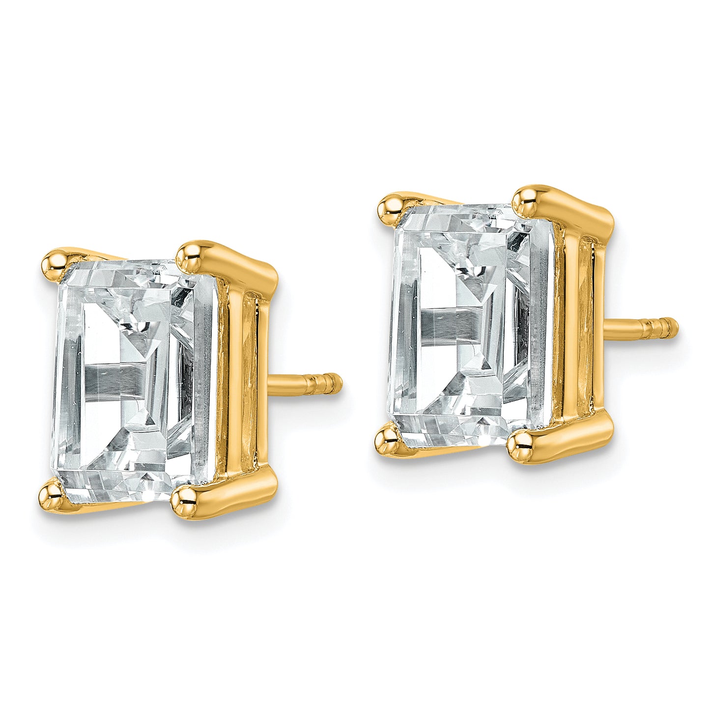 14k Yellow Gold 6 ctw Lab Grown Diamond VS/SI+ G+ Emerald 4 Prong Heavy Wt. Stud Earrings