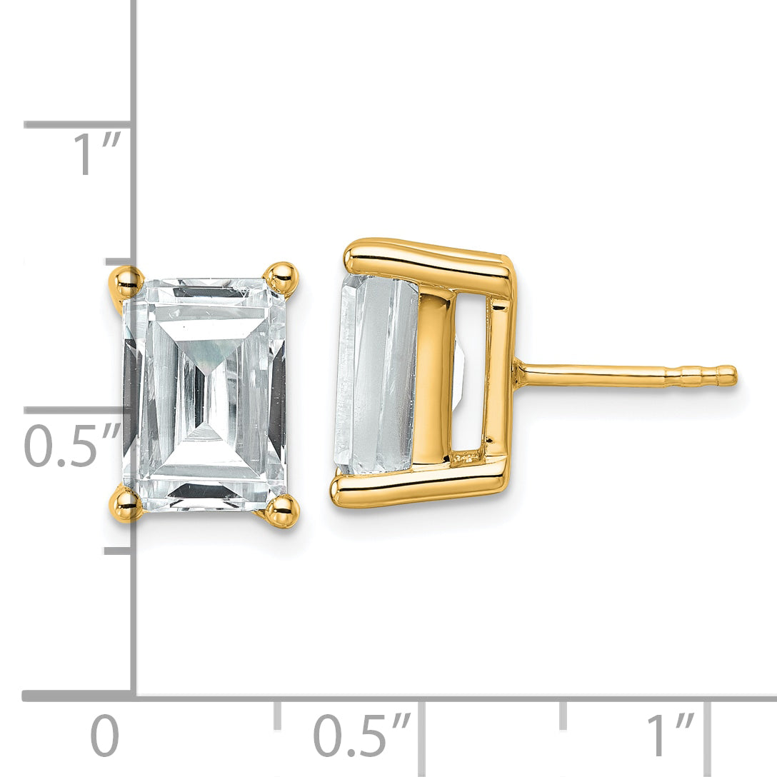 14k Yellow Gold 6 ctw Lab Grown Diamond VS/SI+ G+ Emerald 4 Prong Heavy Wt. Stud Earrings