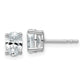 14k White Gold 1 Ct. Lab Grown Diamond VS/SI+ G+ Oval Complete Solitare Stud Post Earrings