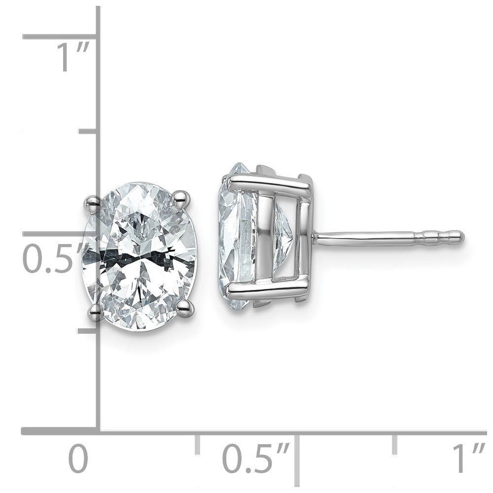 14k White Gold 3 carat Certified Lab Grown Diamond VS/SI+ G+ Oval Complete Solitare Stud Post Earrings