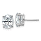 14k White Gold 3 carat Certified Lab Grown Diamond VS/SI+ G+ Oval Complete Solitare Stud Post Earrings