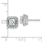 14k White Gold 3/8 Ct. Lab Grown Diamond VS/SI+ G+ March Birthstone Aquamarine Halo Post Earrings