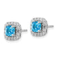 14k White Gold 3/8 Ct. Lab Grown Diamond VS/SI+ G+ December Birthstone Blue Topaz Halo Post Earrings