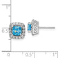 14k White Gold 3/8 Ct. Lab Grown Diamond VS/SI+ G+ December Birthstone Blue Topaz Halo Post Earrings