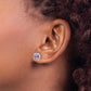 14k White Gold 3/8 Ct. Lab Grown Diamond VS/SI+ G+ October Birthstone Lab Created Pink Sapphire Halo Post Earrings