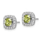 14k White Gold 3/8 Ct. Lab Grown Diamond VS/SI+ G+ August Birthstone Peridot Halo Post Earrings