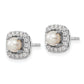 14k White Gold 3/8 Ct. Lab Grown Diamond VS/SI+ G+ June Birthstone Freshwater Cultered Pearl Halo Post Earrings