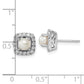 14k White Gold 3/8 Ct. Lab Grown Diamond VS/SI+ G+ June Birthstone Freshwater Cultered Pearl Halo Post Earrings