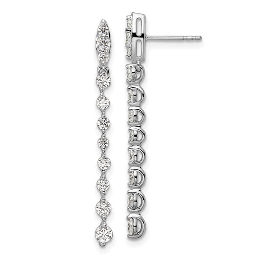 14k White Gold 1 carat Lab Grown Diamond VS/SI+ G+ Complete Dangle Post Earrings