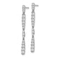 14k White Gold 1 Ct. Lab Grown Diamond VS/SI+ G+ Complete Dangle Post Earrings