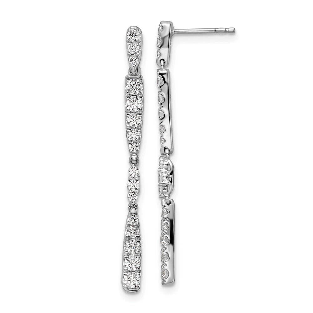 14k White Gold 1 Ct. Lab Grown Diamond VS/SI+ G+ Complete Dangle Post Earrings