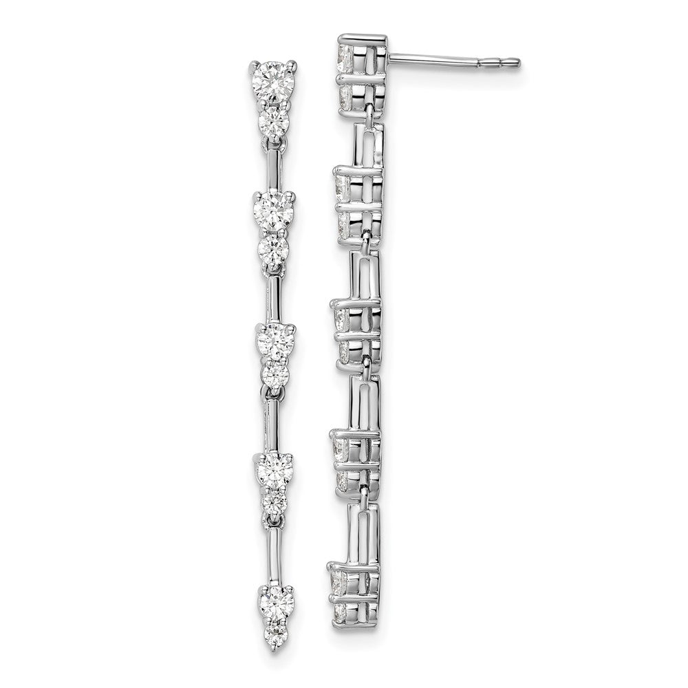 14k White Gold 1 carat Lab Grown Diamond VS/SI+ G+ Complete Dangle Post Earrings