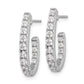 14k White Gold 1 Ct. Lab Grown Diamond VS/SI+ G+ Complete In and Out J-Hoop Hoop Earrings