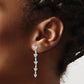 14k White Gold 1 Ct. Lab Grown Diamond VS/SI+ G+ Marquise Dangle Cluster Post Earrings