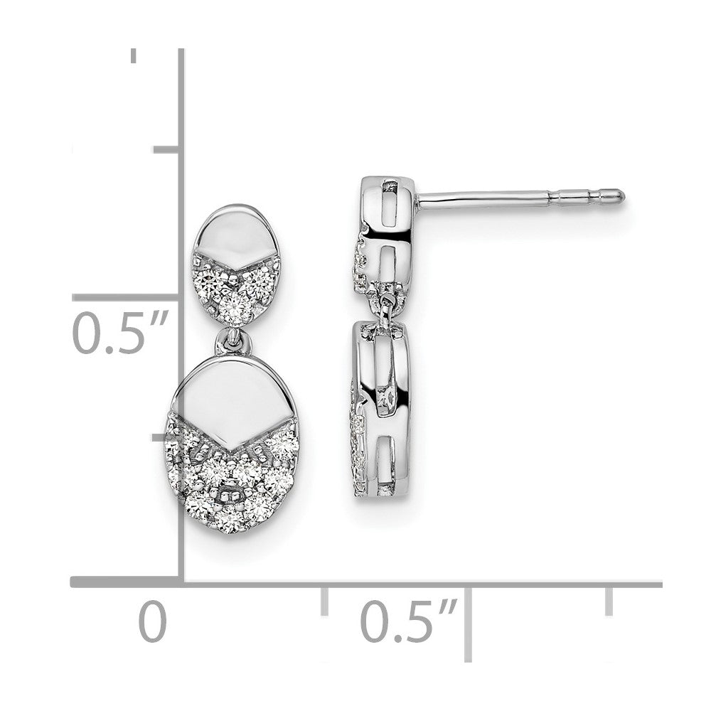 14k White Gold 1/4 Ct. Lab Grown Diamond VS/SI+ G+ Dangle Post Earrings