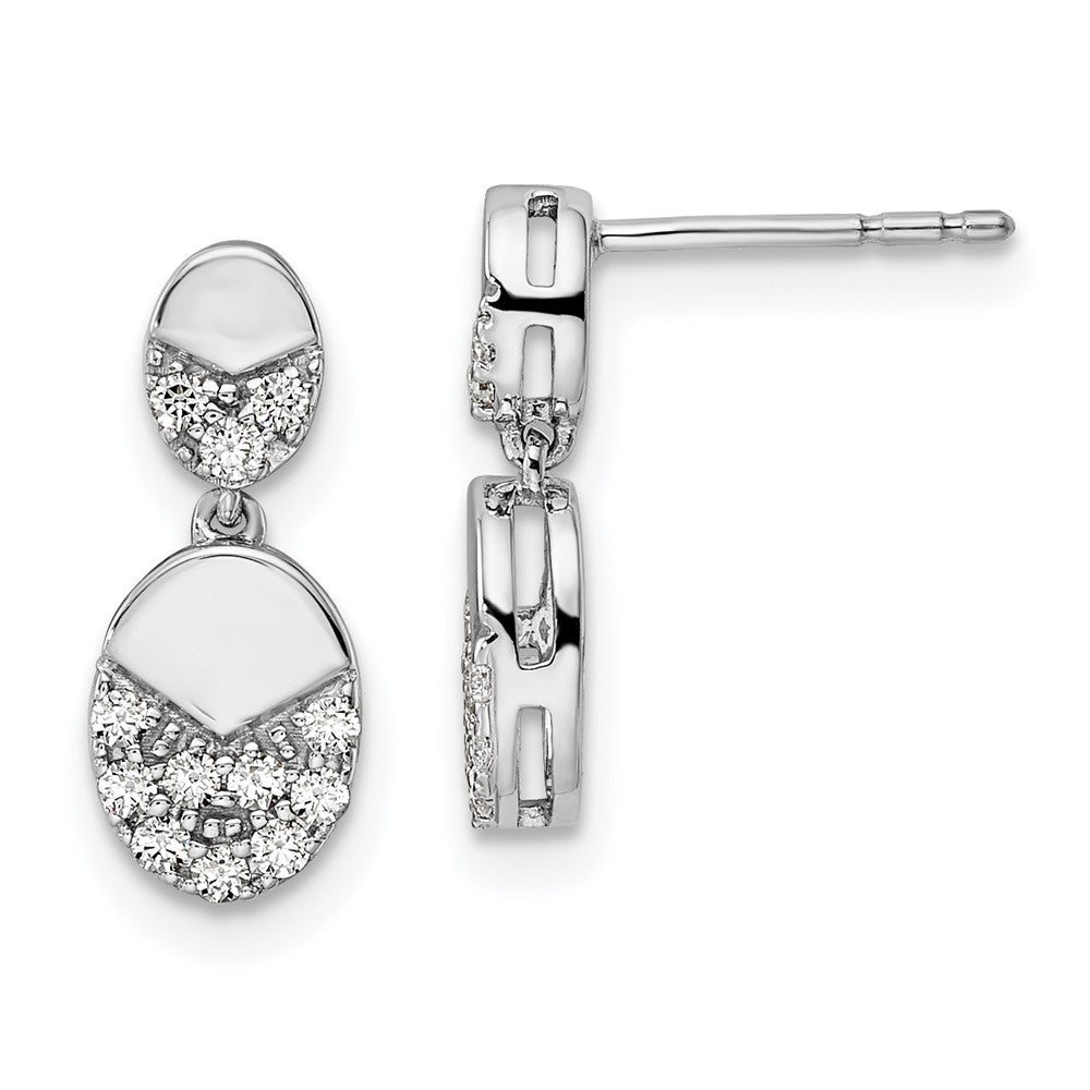 14k White Gold 1/4 Ct. Lab Grown Diamond VS/SI+ G+ Dangle Post Earrings