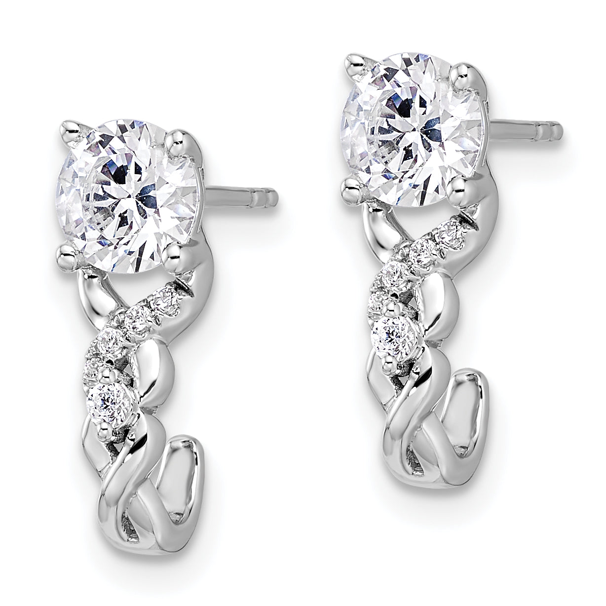 14K White Gold Lab Grown VS/SI+ G+ Diamond Post Fashion Earrings