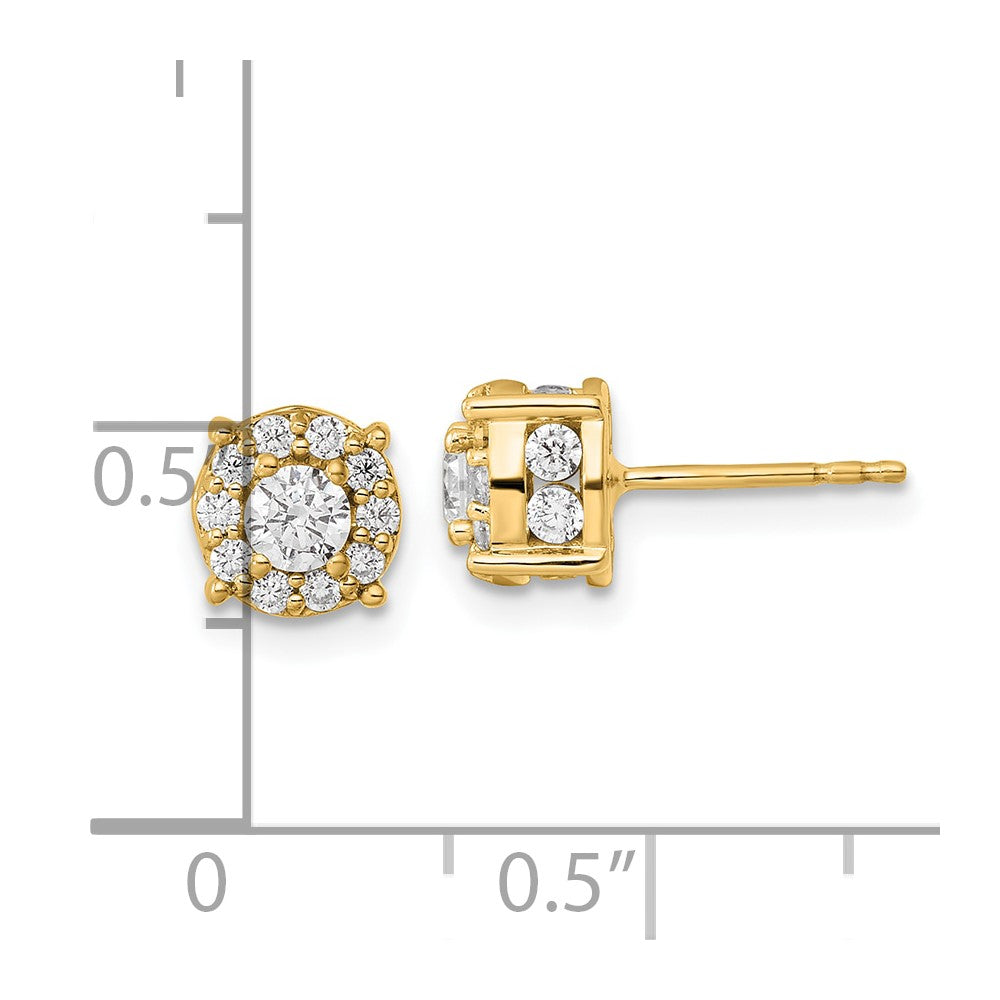 14k Yellow Gold 1 Ct. Lab Grown Diamond VS/SI+ G+ Post Earrings