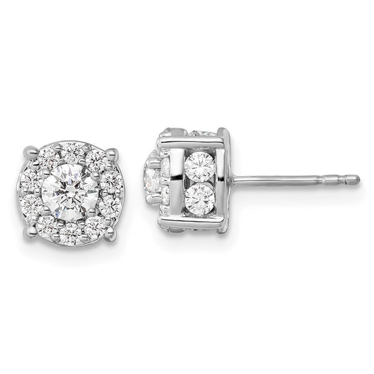 10k White Gold 1 1/2 carat Lab Grown Diamond VS/SI+ G+ Post Earrings