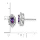 14k White Gold 1/5 Ct. Lab Grown Diamond VS/SI+ G+ and Amethyst February Birthstone Post Earrings