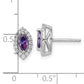 14k White Gold 1/5 Ct. Lab Grown Diamond VS/SI+ G+ and Amethyst February Birthstone Post Earrings