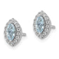 14k White Gold 1/5 Ct. Lab Grown Diamond VS/SI+ G+ and Aquamarine March Birthstone Post Earrings