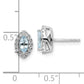 14k White Gold 1/5 Ct. Lab Grown Diamond VS/SI+ G+ and Aquamarine March Birthstone Post Earrings