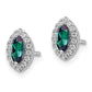 14k White Gold 1/5 Ct. Lab Grown Diamond VS/SI+ G+ and Lab Created Alexandrite June Birthstone Post Earrings