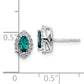 14k White Gold 1/5 Ct. Lab Grown Diamond VS/SI+ G+ and Lab Created Alexandrite June Birthstone Post Earrings