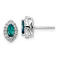 14k White Gold 1/5 Ct. Lab Grown Diamond VS/SI+ G+ and Lab Created Alexandrite June Birthstone Post Earrings