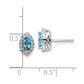 14k White Gold 1/5 Ct. Lab Grown Diamond VS/SI+ G+ and Blue Topaz December Birthstone Post Earrings