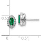 14k White Gold 1/5 Ct. Lab Grown Diamond VS/SI+ G+ and Lab Created Emerald May Birthstone Post Earrings