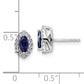 14k White Gold 1/5 Ct. Lab Grown Diamond VS/SI+ G+ and Lab Created Blue Sapphire September Birthstone Post Earrings