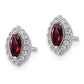 14k White Gold 1/5 Ct. Lab Grown Diamond VS/SI+ G+ and Garnet January Birthstone Post Earrings