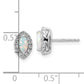 14k White Gold 1/5 Ct. Lab Grown Diamond VS/SI+ G+ and Lab Created Opal October Birthstone Post Earrings