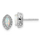 14k White Gold 1/5 Ct. Lab Grown Diamond VS/SI+ G+ and Lab Created Opal October Birthstone Post Earrings