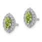 14k White Gold 1/5 Ct. Lab Grown Diamond VS/SI+ G+ and Peridot August Birthstone Post Earrings