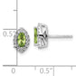 14k White Gold 1/5 Ct. Lab Grown Diamond VS/SI+ G+ and Peridot August Birthstone Post Earrings