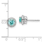 Pure Serenity 14k White Gold 1/8 carat Lab Grown Diamond VS/SI+ G+ and Lab Created Paraiba Post Earrings