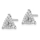 14k White Gold 1/2 Ct. Lab Grown Diamond VS/SI+ G+ Triangle Cluster Post Earrings