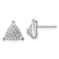 14k White Gold 1/2 carat Lab Grown Diamond VS/SI+ G+ Complete Triangle Cluster Post Earrings