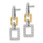 14k Two-Tone 3/4 carat Lab Grown Diamond VS/SI+ G+ Square Dangle Post Earrings